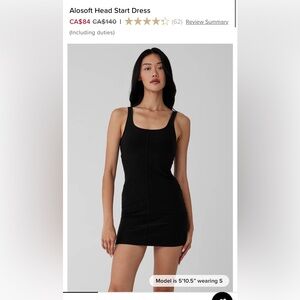 BNWT Alo Alosoft Head Start Dress. Black size L.